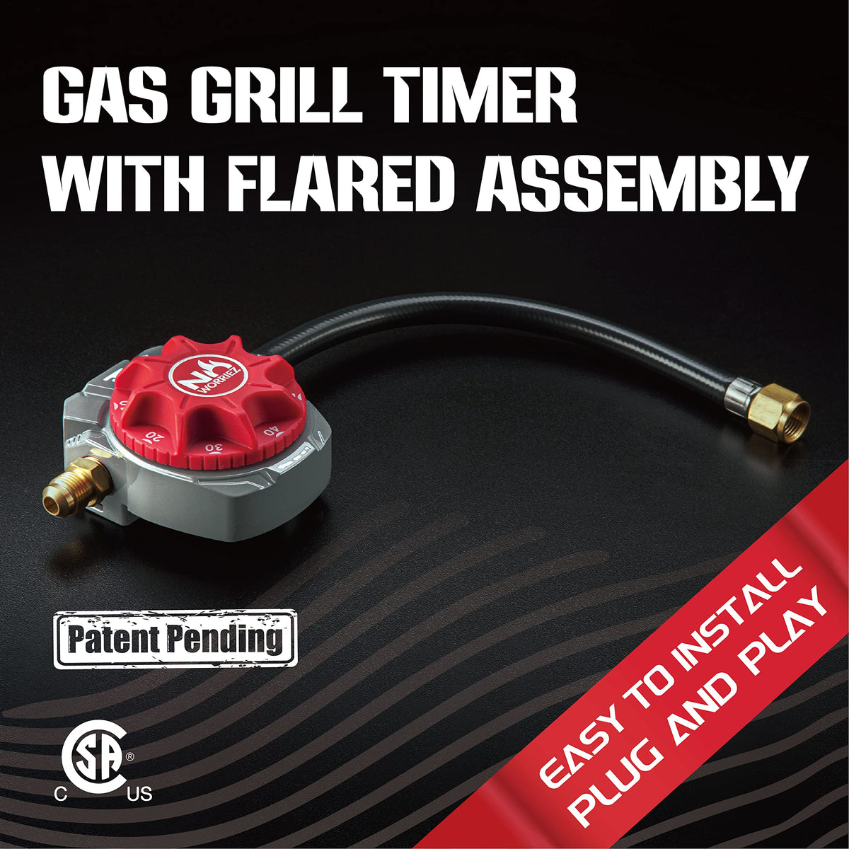 NO WORRIEZ propane setup with timer demonstrates simple installation.