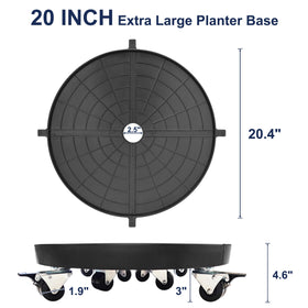 NOAMOO 20-inch planter base supports oversized pots securely while rolling with ease.