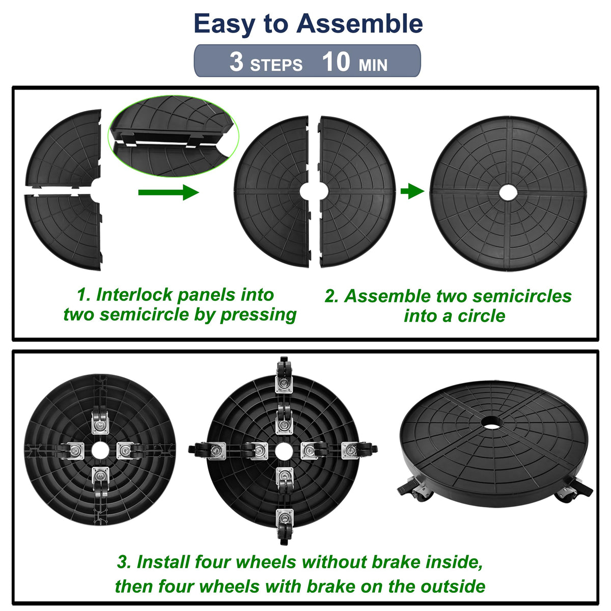 NOAMOO easy-assembly design lets you set up a 20-inch caddy in minutes.