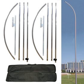 Nobrandd 12ft flag pole kit assembled for fast outdoor setup and promotion.