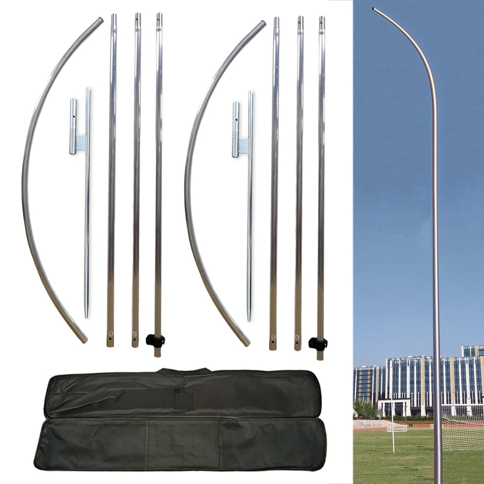 Nobrandd 12ft flag pole kit assembled for fast outdoor setup and promotion.