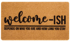 NociHah funny outdoor doormat with welcoming message and durable texture for outdoor use