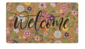 NociHah spring welcome door mat floral coir for outdoor entry, dust-trapping and durable all-season use.