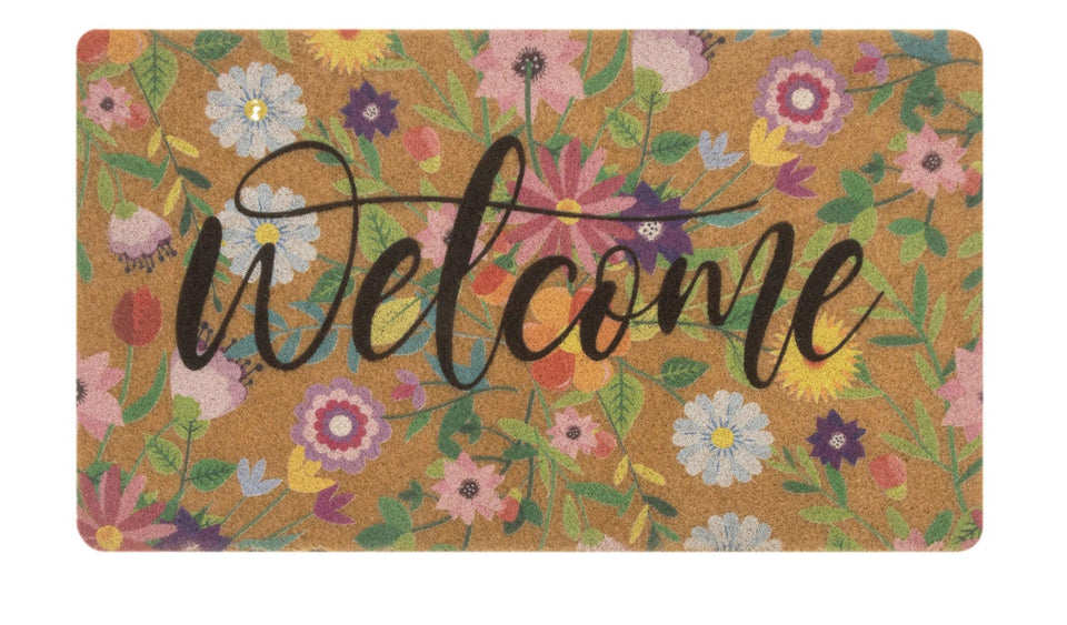 NociHah spring welcome door mat floral coir for outdoor entry, dust-trapping and durable all-season use.