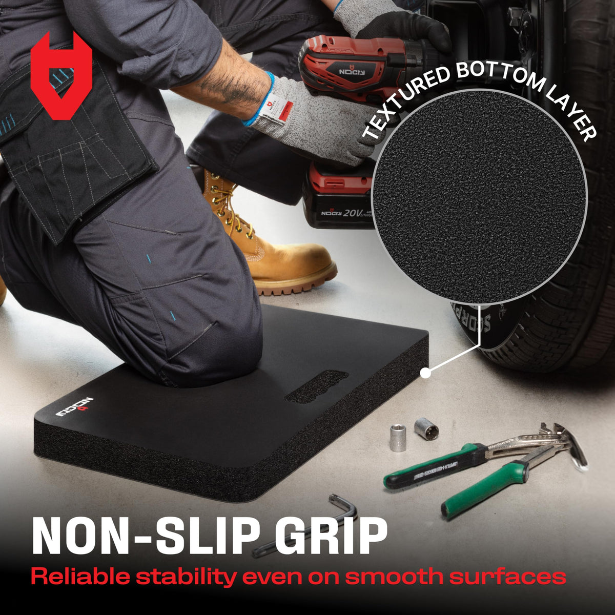 NoCry pad resists water and dirt for reliable use in damp and dusty conditions.