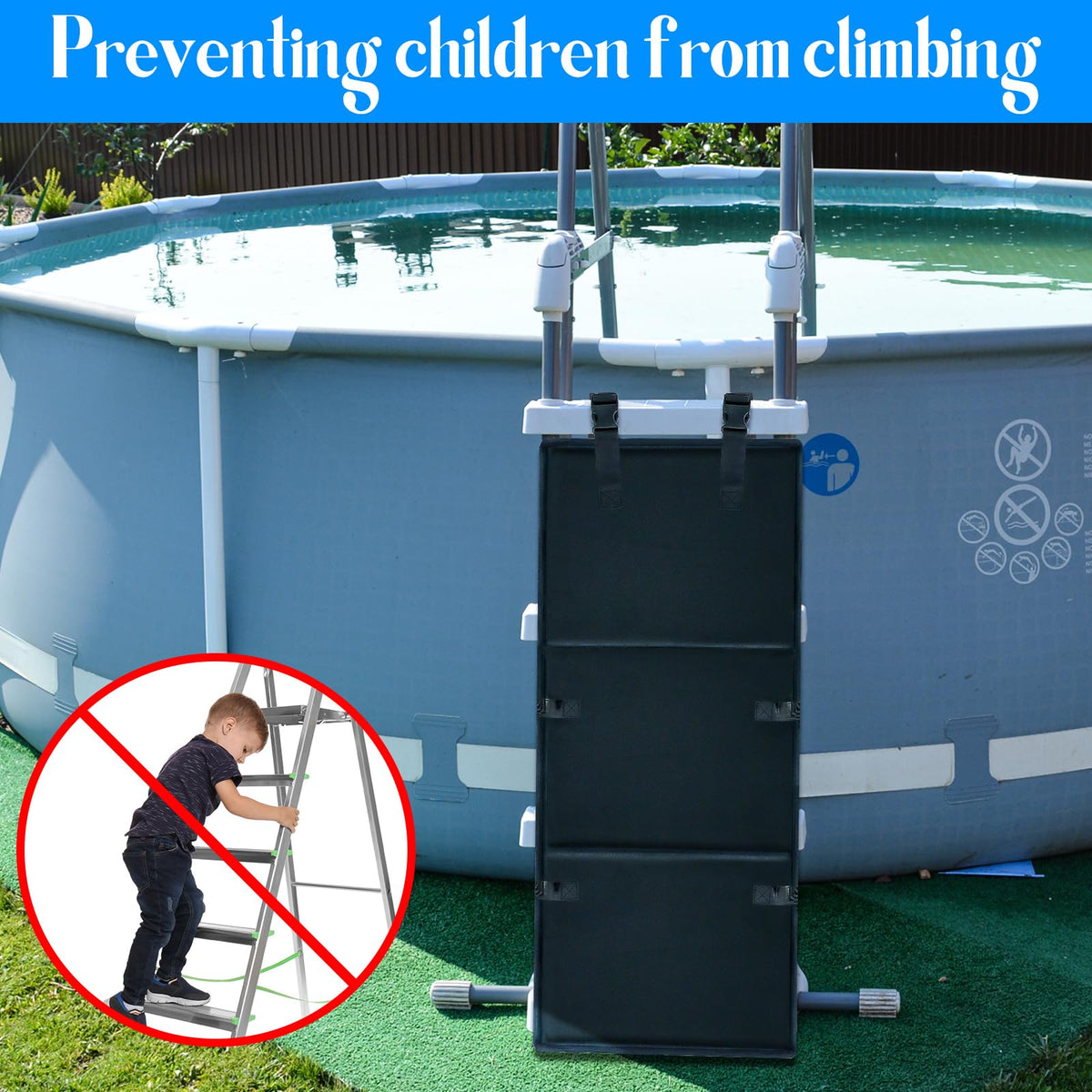 NODMIPNS compatible with pool ladders, bunk beds, caravans, and attic ladders.