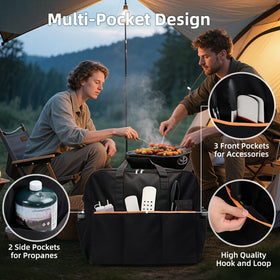 NOELIFE five-pocket design holds tools, seasonings, and accessories in one bag.