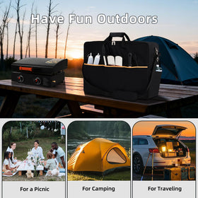 NOELIFE carry bag in outdoor grilling setup for easy transport and storage.