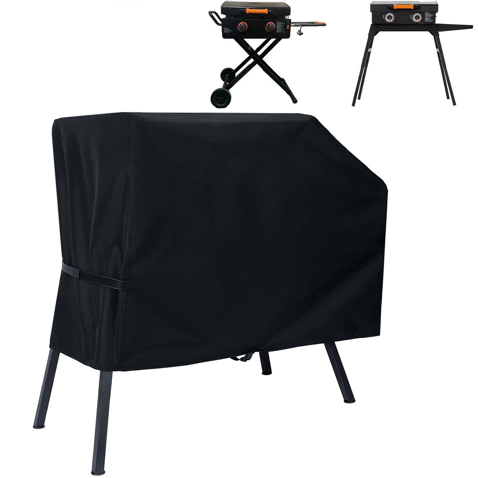 NOELIFE grill cover on Blackstone 22-inch hood and stand protects against rain and dust.
