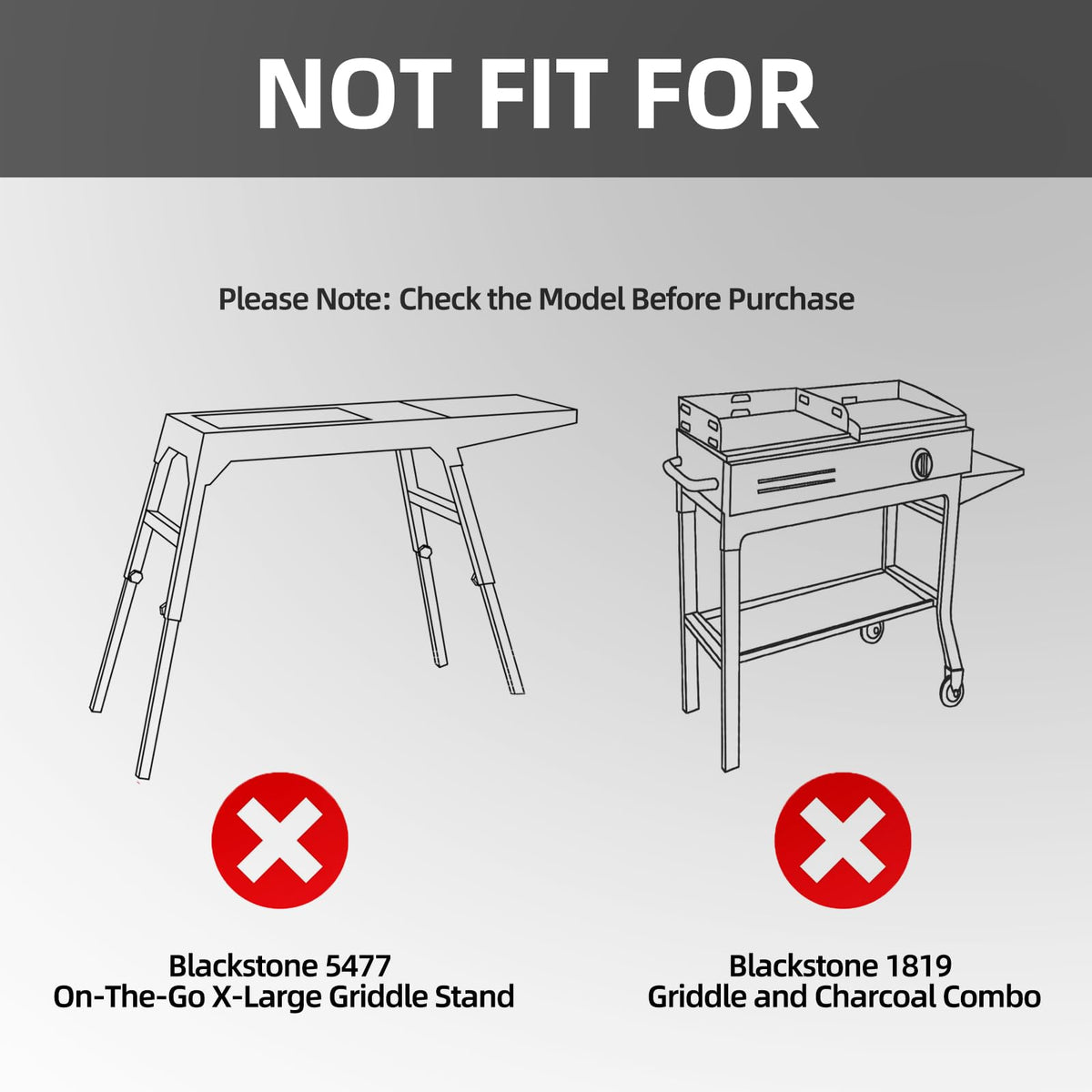 NOELIFE compatible with Blackstone 22 and 17-inch hooded stands.