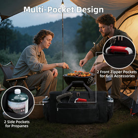NOELIFE Weber Q1200 bag stands on its own for easy loading