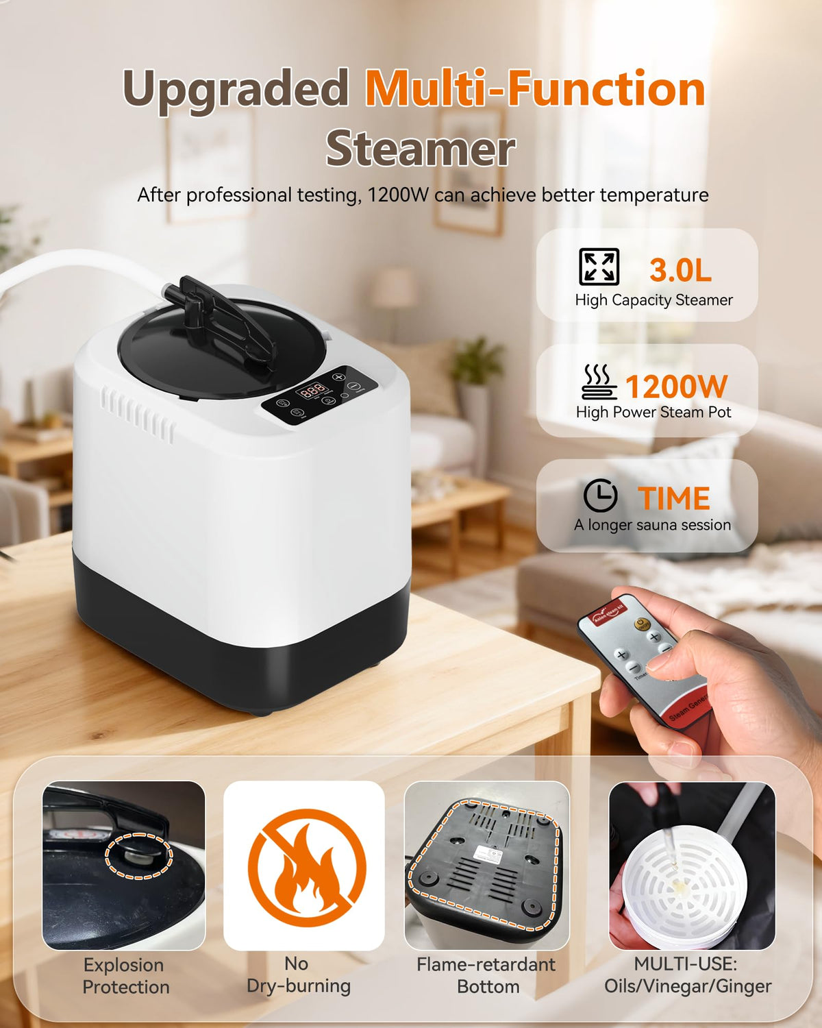 noerishia 3L steam generator delivering quick warm-up