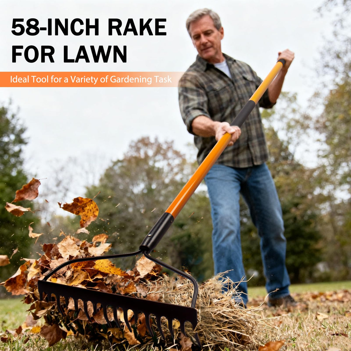 Nohovu rake with rust-resistant coating resists wear in rain