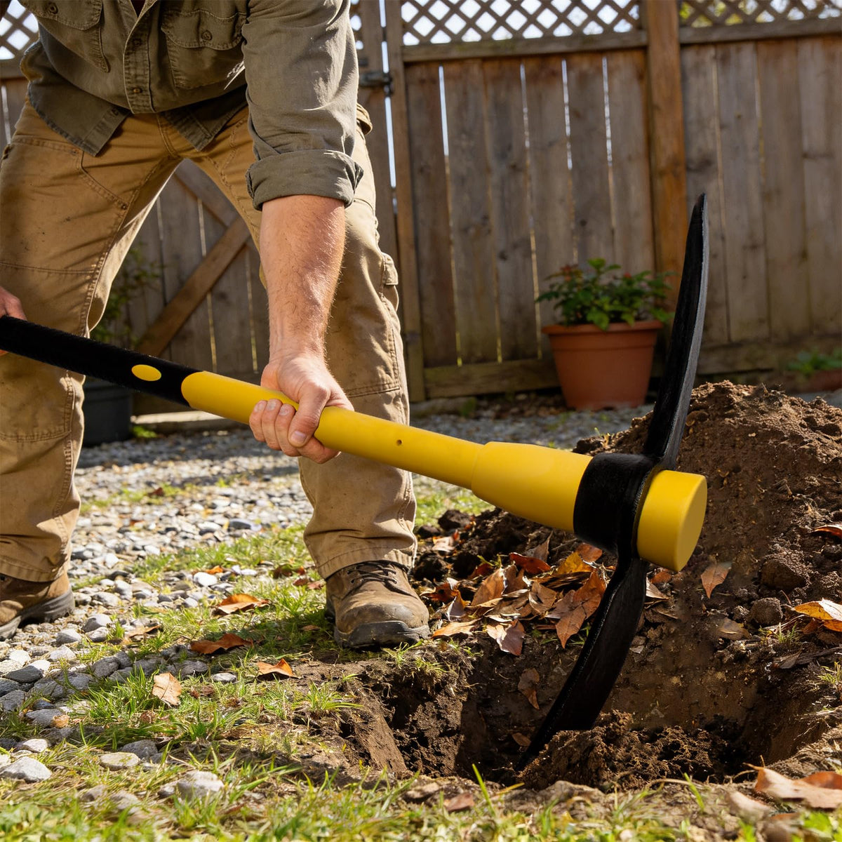Nohovu pickaxe balanced design offers easy control and reduced strain