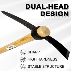 Nohovu pickaxe dual-head design enables versatile digging and precise prying.
