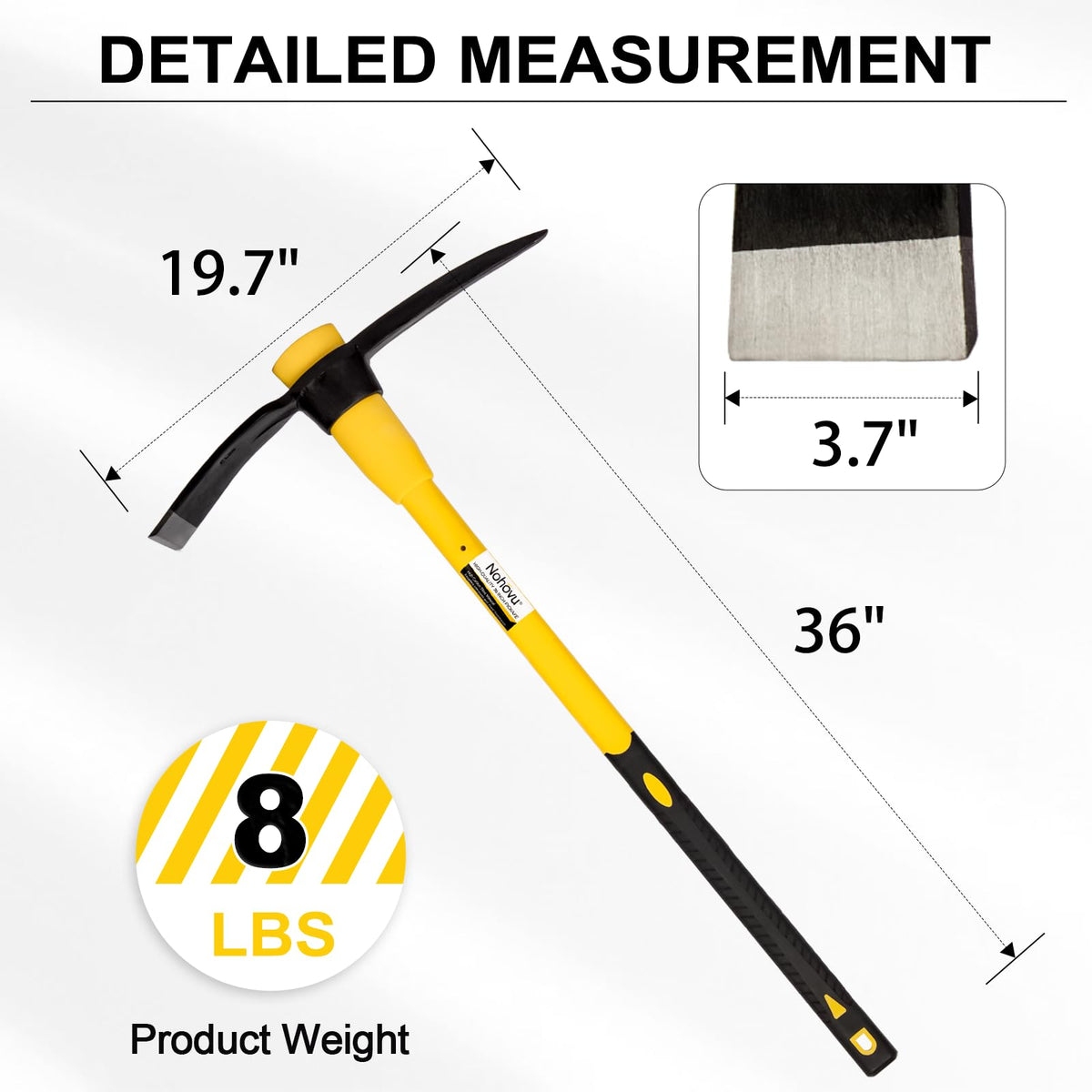 Nohovu pickaxe flat blade supports large-area digging tasks