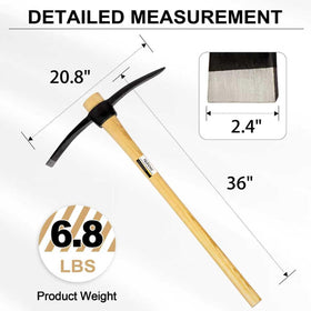 Nohovu pickaxe concentrates force with the pointed blade in tight spaces.