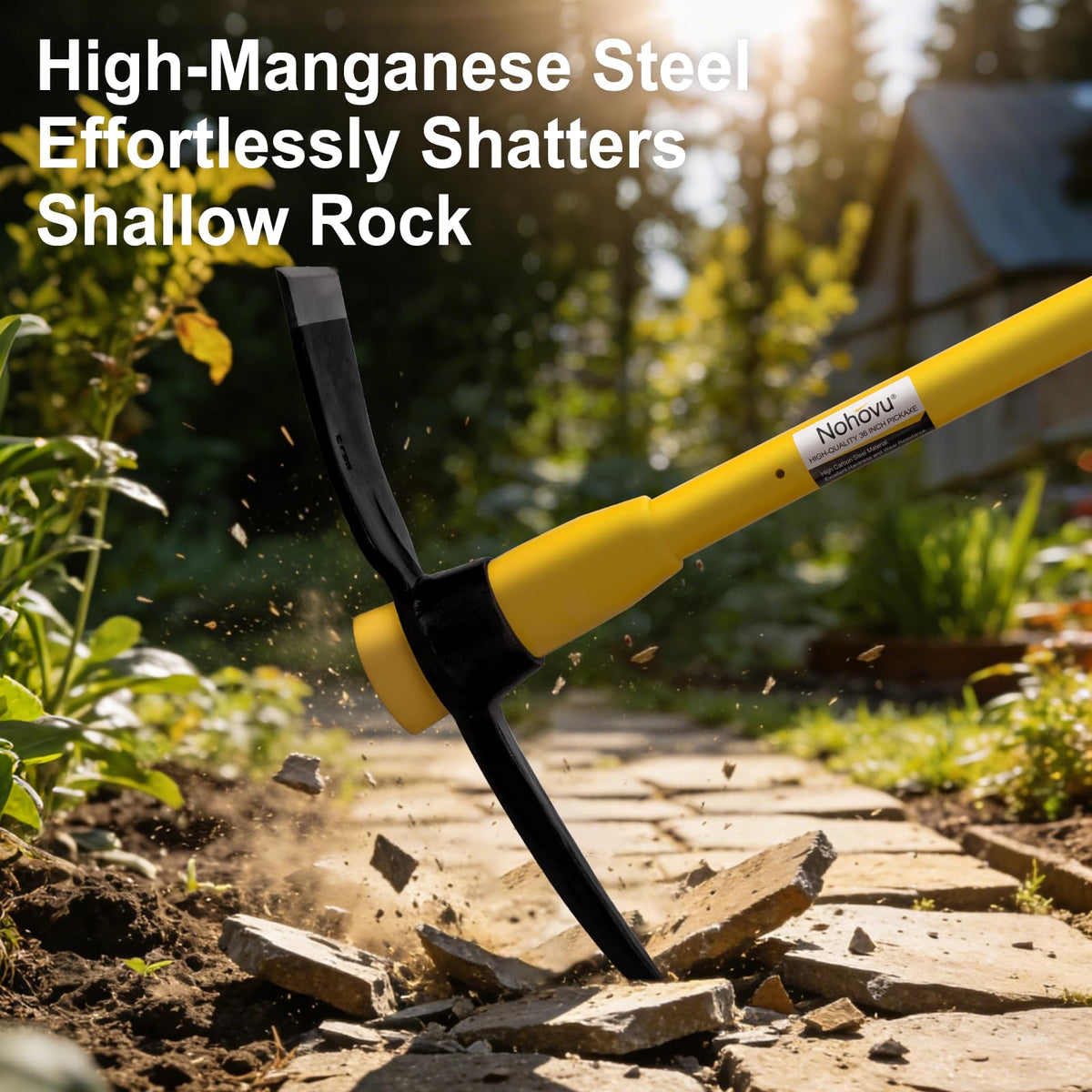 Nohovu pickaxe pointed blade enables precise work in tight spaces