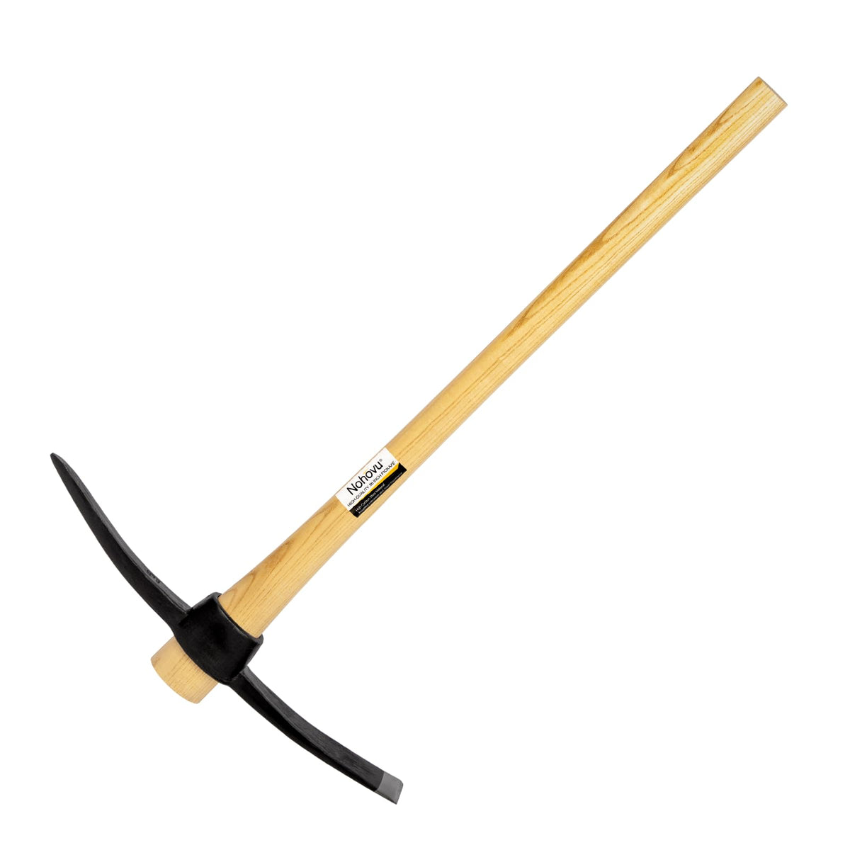 Nohovu pickaxe with wood handle 36in offers steady leverage for digging.