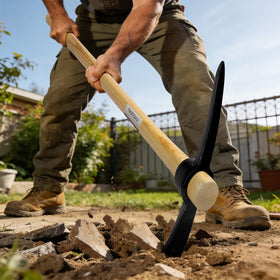 Nohovu wooden handle absorbs shock for smoother, less tiring work.