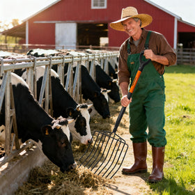 Nohovu pitchfork ideal for turning hay and compost in the garden.