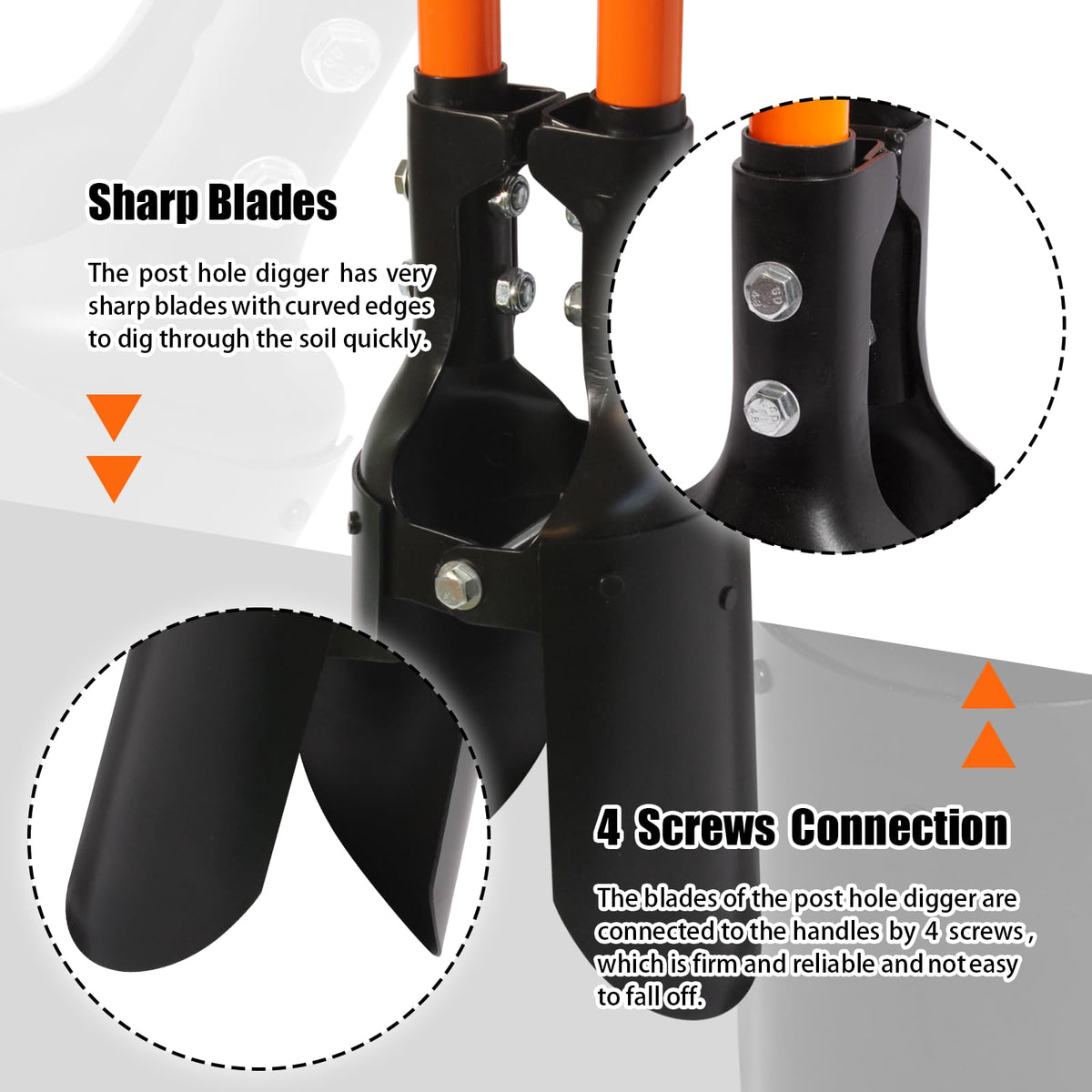 nohovu post hole digger is 58 inches long to reduce bending