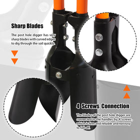 nohovu post hole digger is 58 inches long to reduce bending