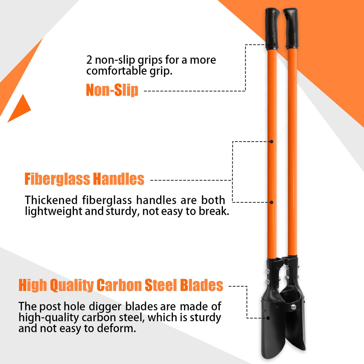 nohovu post hole digger with four-screw connection for secure use
