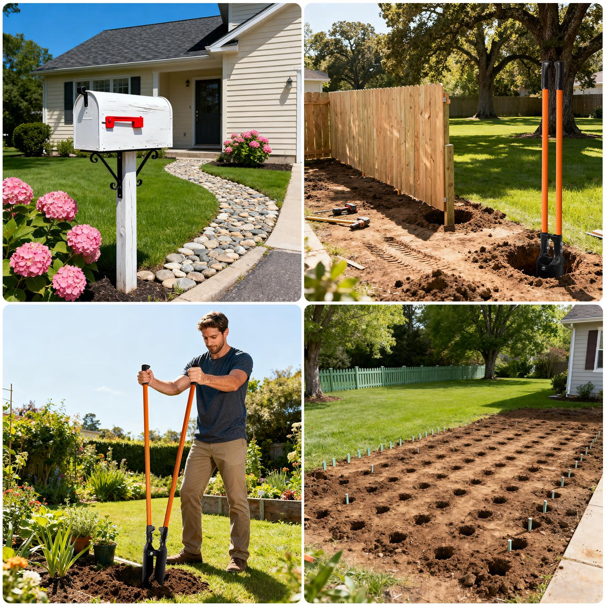 nohovu post hole digger non-slip grip keeps hands secure