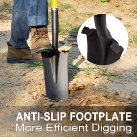 Nohovu Shovel narrow-blade design ideal for trenching and transplanting.
