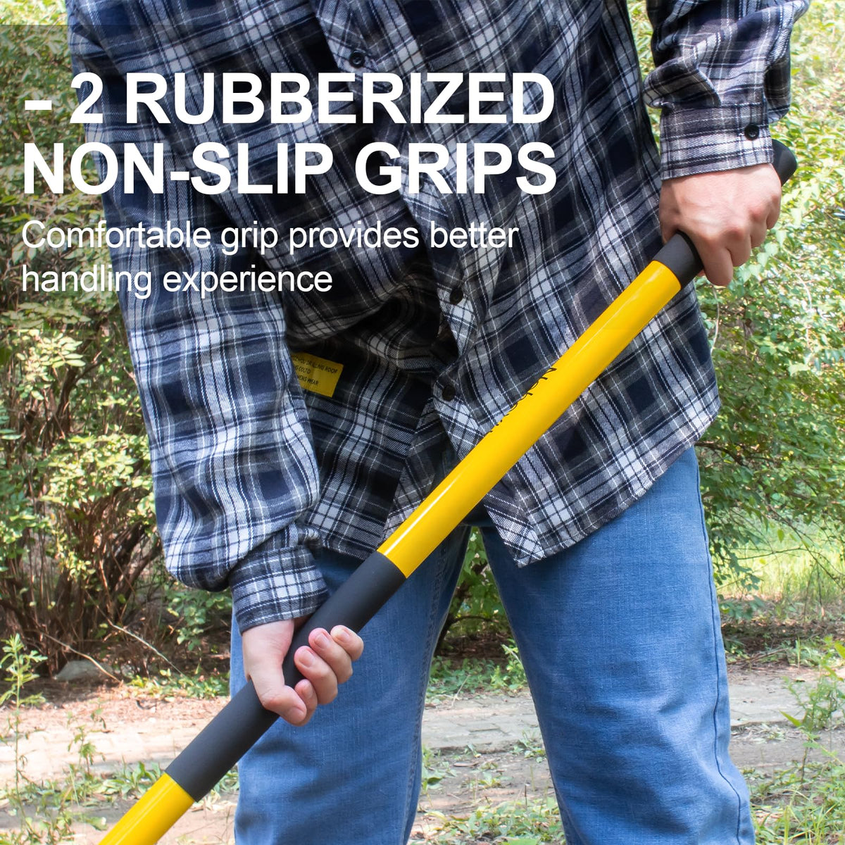 Nohovu Shovel featuring non-slip footplates for steady leverage during use.