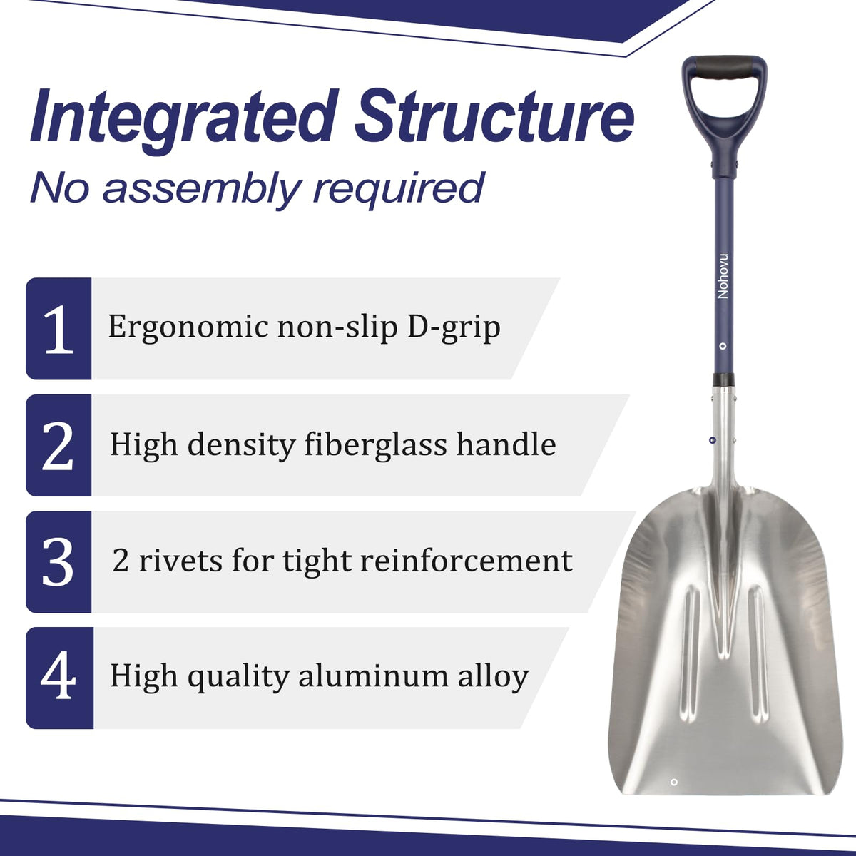 Nohovu D grip provides non slip control in icy conditions.