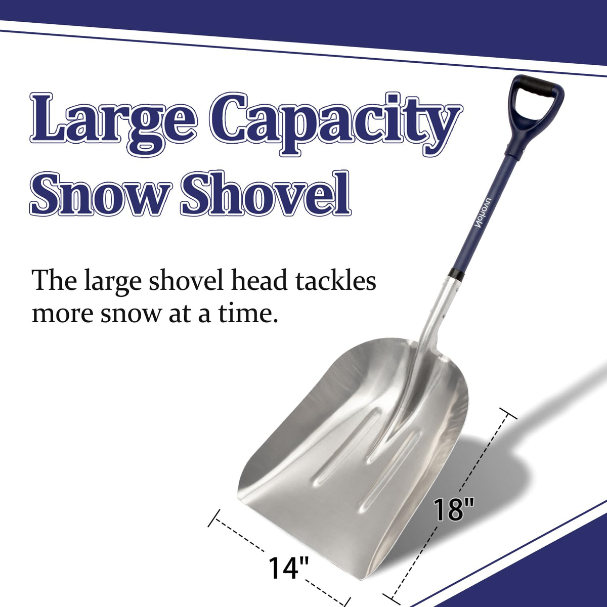 Nohovu shovel features fiberglass handle for lightweight, sturdy use.
