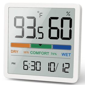 NOKLEAD indoor hygrometer thermometer with a clear LCD display for precise readings