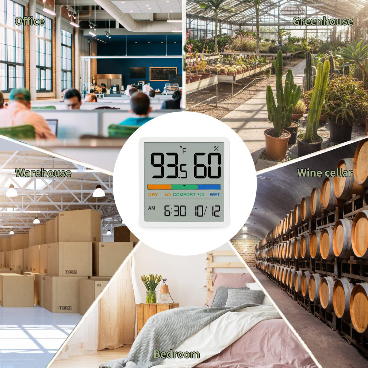 NOKLEAD office workspace humidity and temperature monitoring device