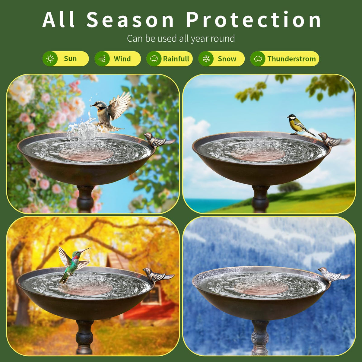 NOKOXIN weatherproof copper disk withstands sun and rain in outdoor baths