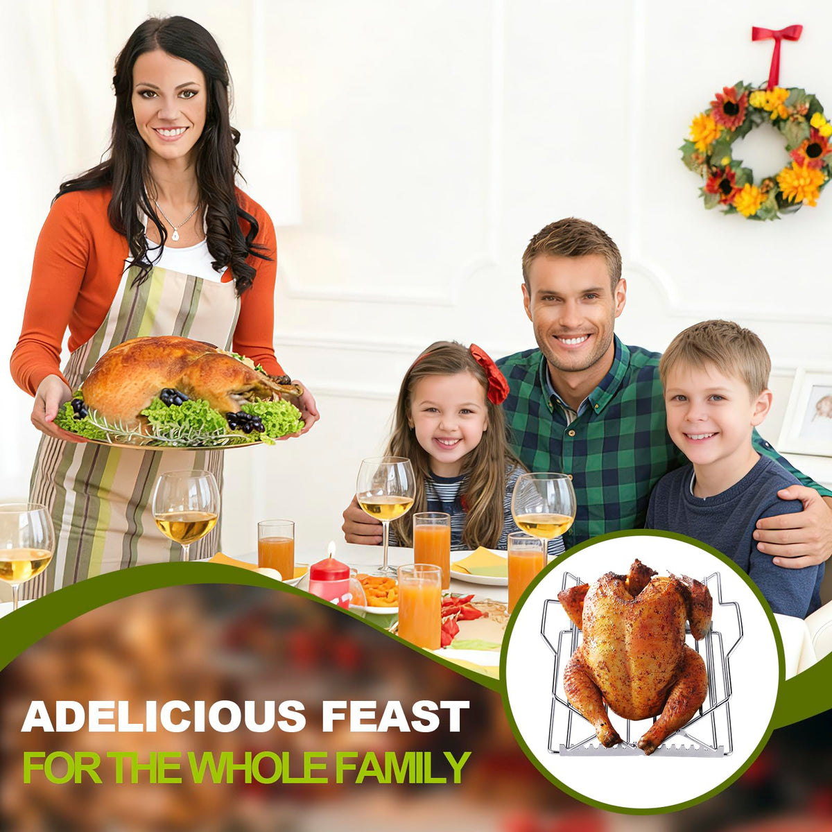 NLOYCOR non stick coating roasting rack for easy release and cleanup.