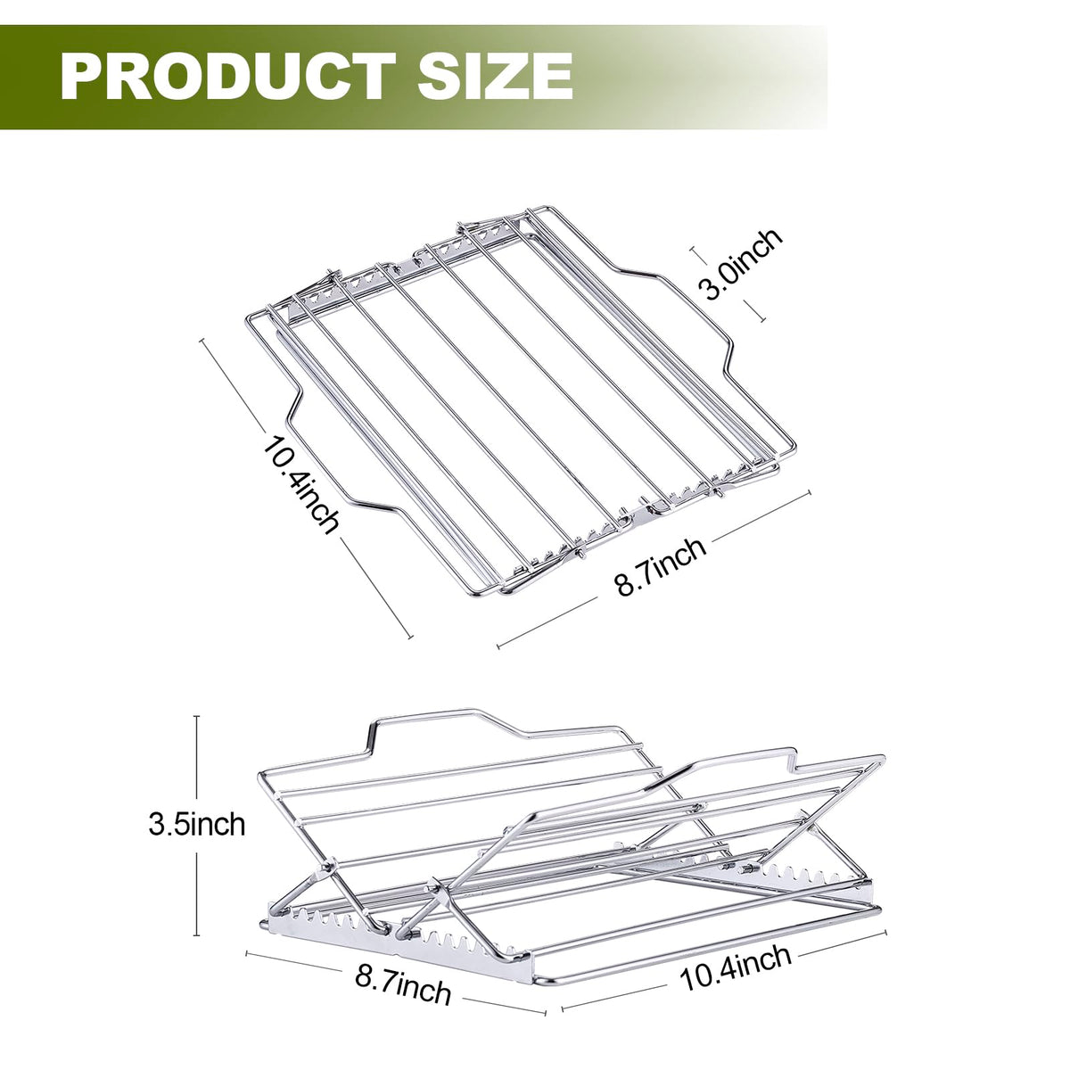 NLOYCOR V shaped roasting rack for even heat circulation.