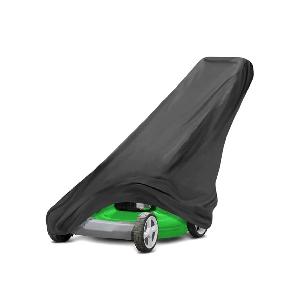nomiou waterproof lawn mower cover front view protects from rain and sun.