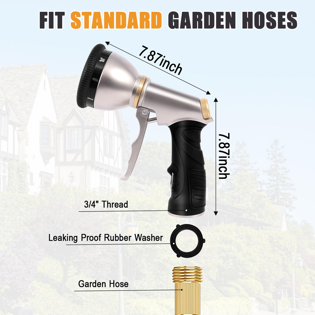 Nomisurit nozzle offers multi-functional use for gardening, car washing, and window cleaning.