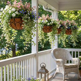 Nongcunren sturdy-metal construction hanging planter designed for outdoor use