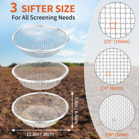 Nonley galvanized construction close-up showing durable garden sieve