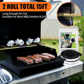 Nonley self-stick grill seal adheres firmly to lid edge.