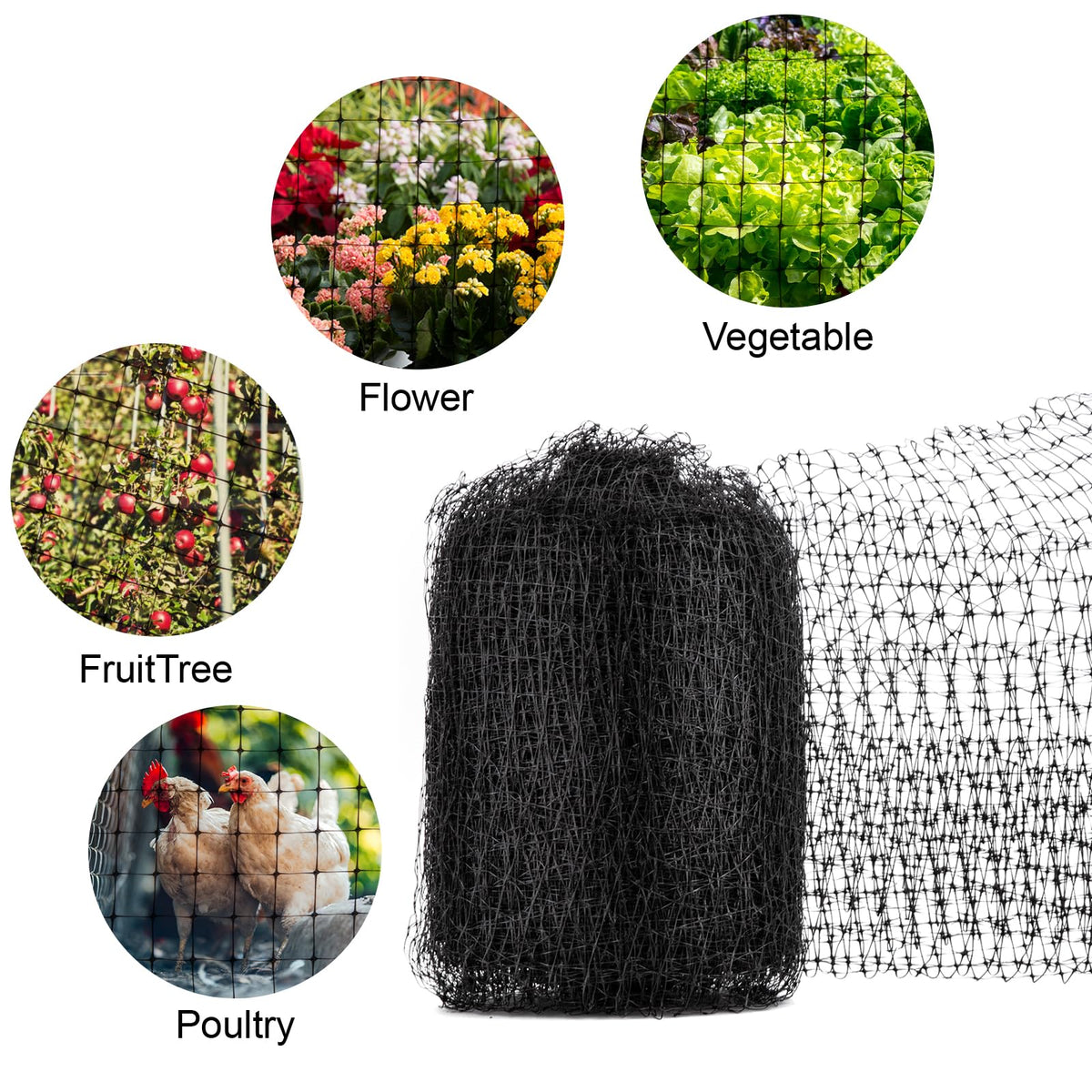 NONMON 3/4-inch mesh netting keeps crops safe and allows airflow.