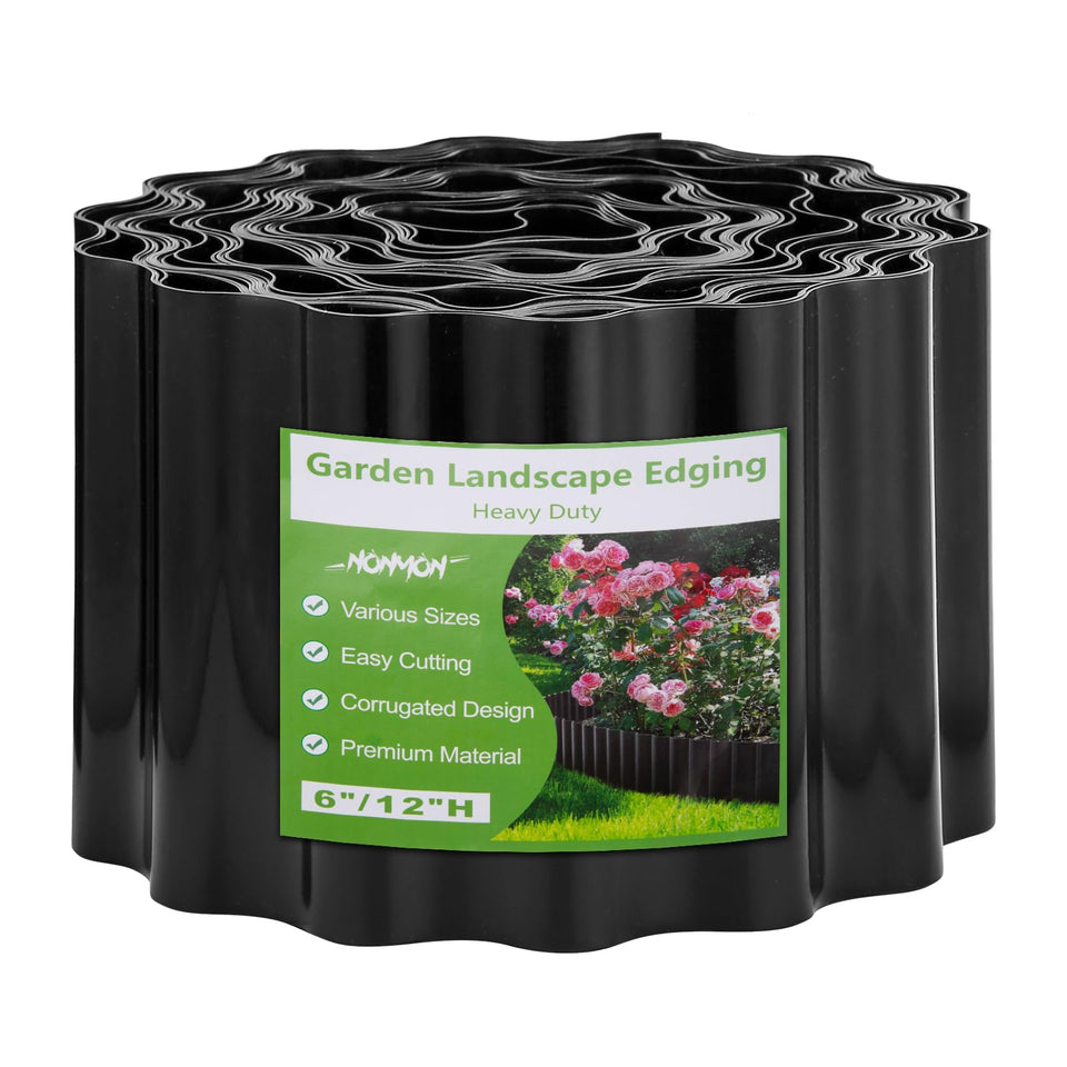 NONMON corrugated border 6in50ft demonstrates durable lawn separation for tidy landscapes