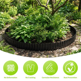 NONMON garden edging closeup shows corrosion resistant coating for long lasting outdoor use