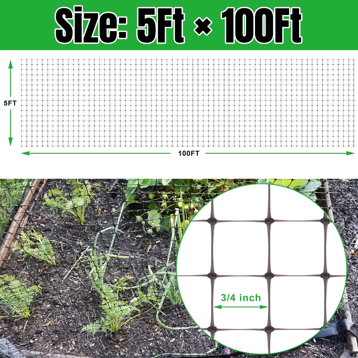 NONMON Heavy-duty garden netting blocks deer, pigeons, and squirrels.