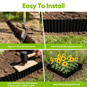 NONMON lawn border installation demonstrates easy bending and placement along curves