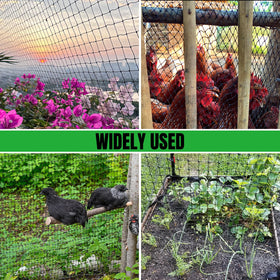 NONMON Multifunction netting serves as chicken or aviary barrier.