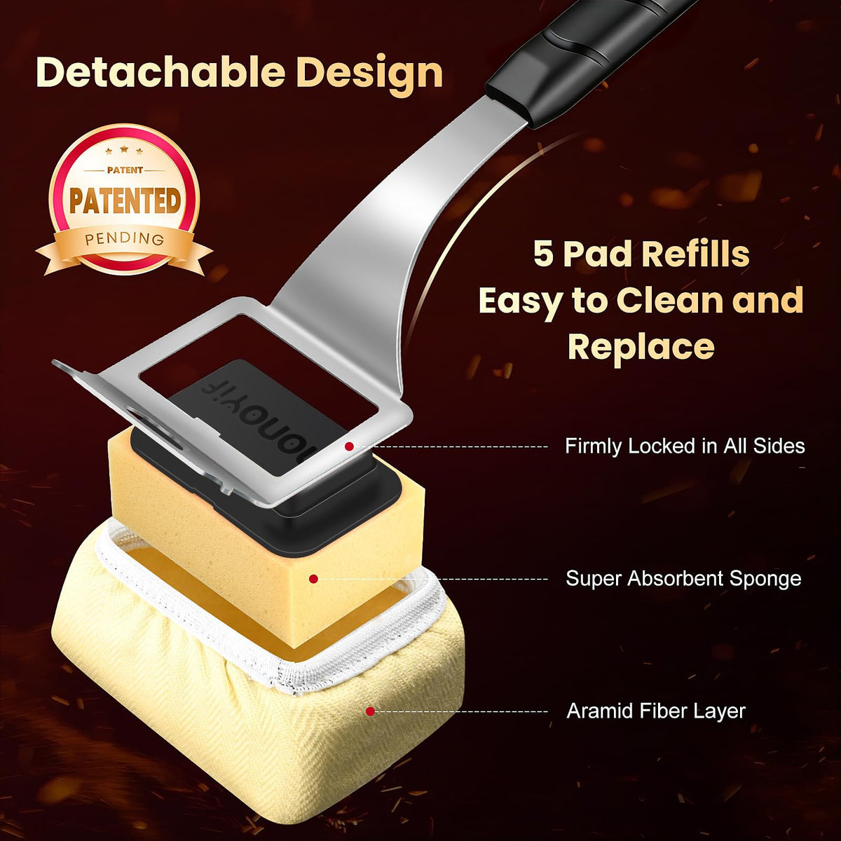 nonoYif steam cleaning action melts grime without scraping metal
